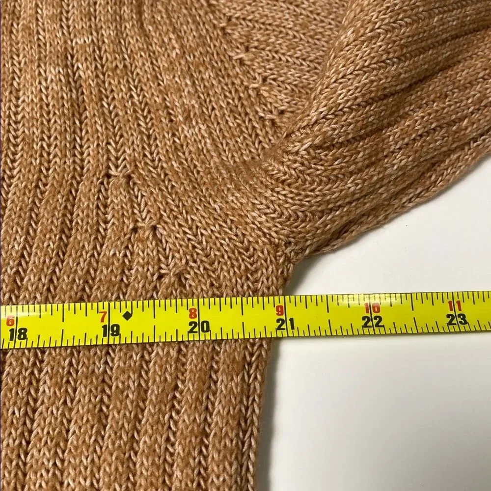 Elizabeth & James Camel Brown Ribbed Knit Turtleneck Sweater Women's Size M
